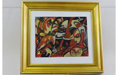 Abstrakte Komposition in Öl auf Papier, circa 1920er Jahre