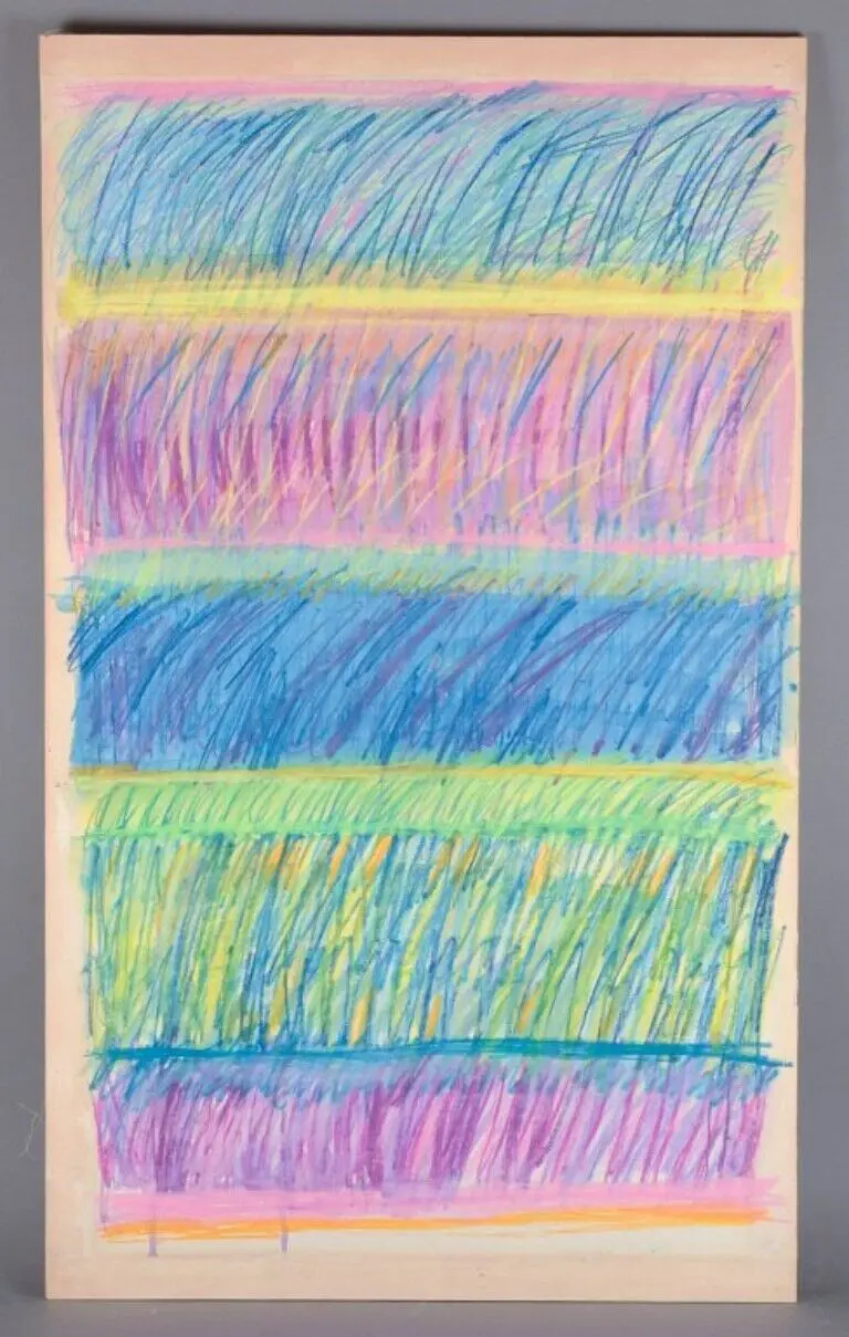 Abstrakte Komposition von Monique Becher, französische Künstlerin. Gouache auf Papier