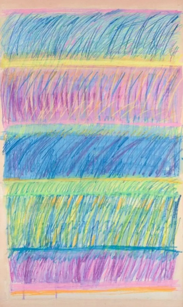 Abstrakte Komposition von Monique Becher, französische Künstlerin. Gouache auf Papier