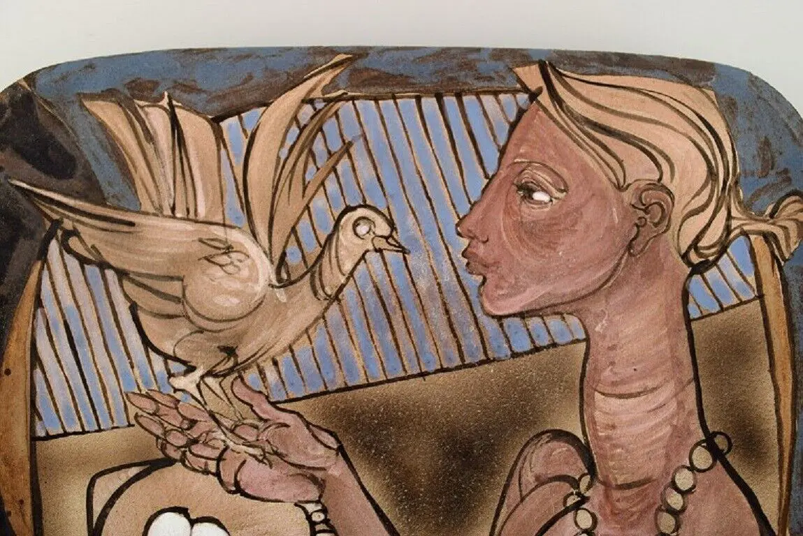 Achiel Pauwels (geb. 1932), Belgien. Einzigartige handbemalte, glasierte Keramikschale