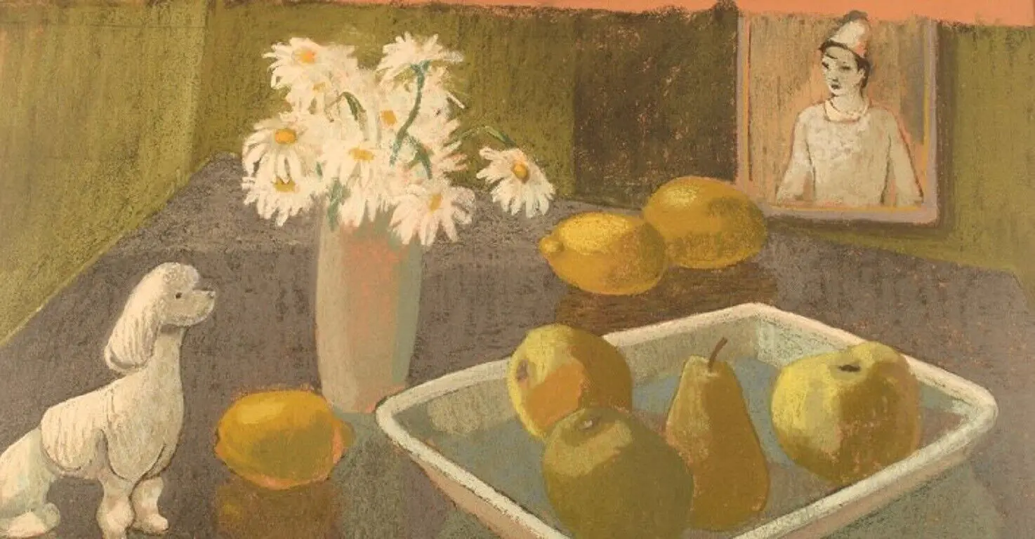 Bengt Carlberg (1897-1967), Schweden. Pastell auf Papier. Modernistisches Stillleben