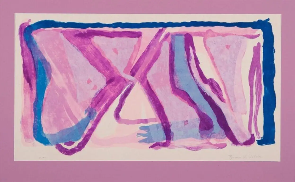 Bram Van Velde - renommierter niederländischer Maler. Farblithografie. Abstrakte Komposition