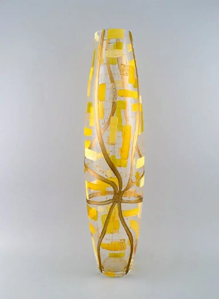 Große Bodenvase aus mundgeblasenem Kunstglas, 1960er Jahre