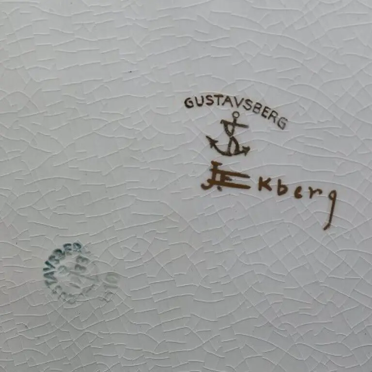 Große ovale Keramikplatte von Josef Ekberg für Gustavsberg, Schweden