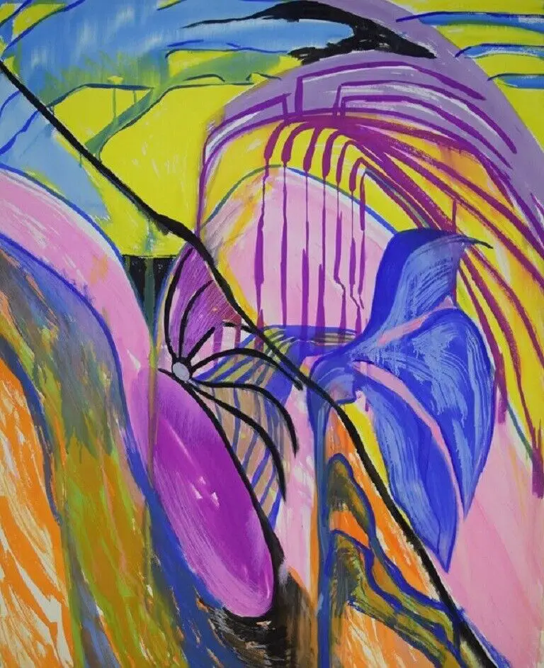 Ivy Lysdal, geboren 1937. Dänischer Keramiker und Maler. Mischtechniken auf Karton