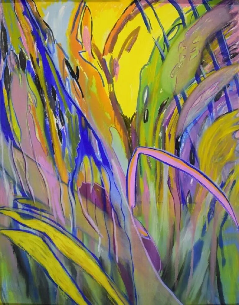 Ivy Lysdal, Jahrgang 1937. Dänischer Keramiker und Maler. Mischtechniken auf Karton