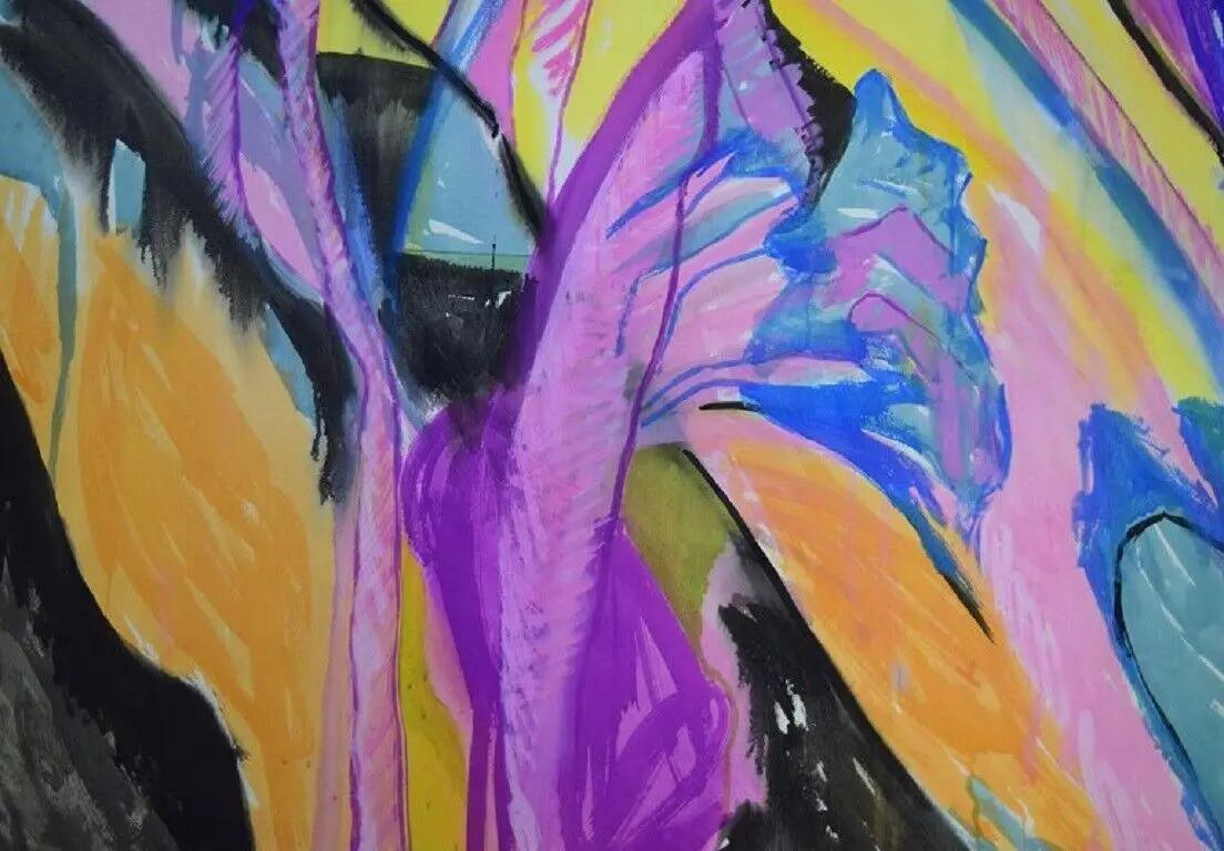 Ivy Lysdal, Jahrgang 1937. Dänischer Keramiker und Maler. Mischtechniken auf Karton