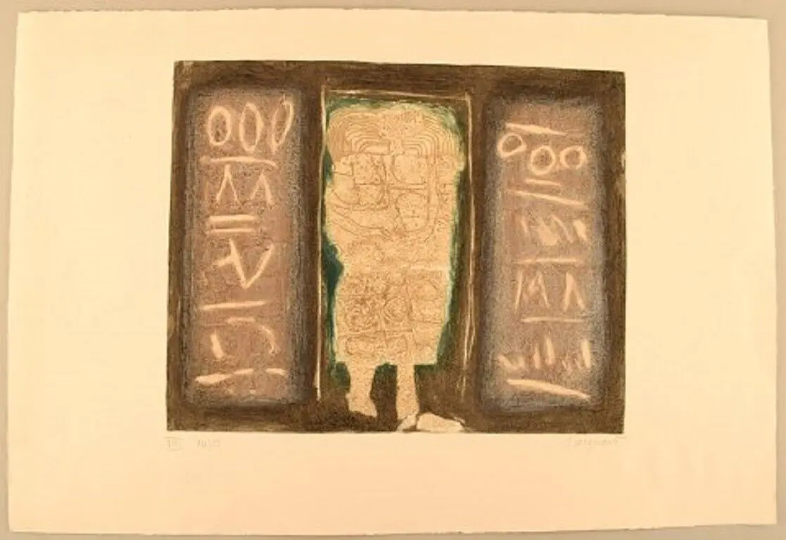 James Coignard, geboren in Tours 1925, gestorben in Cannes 2008. Farblithographie. Komposition