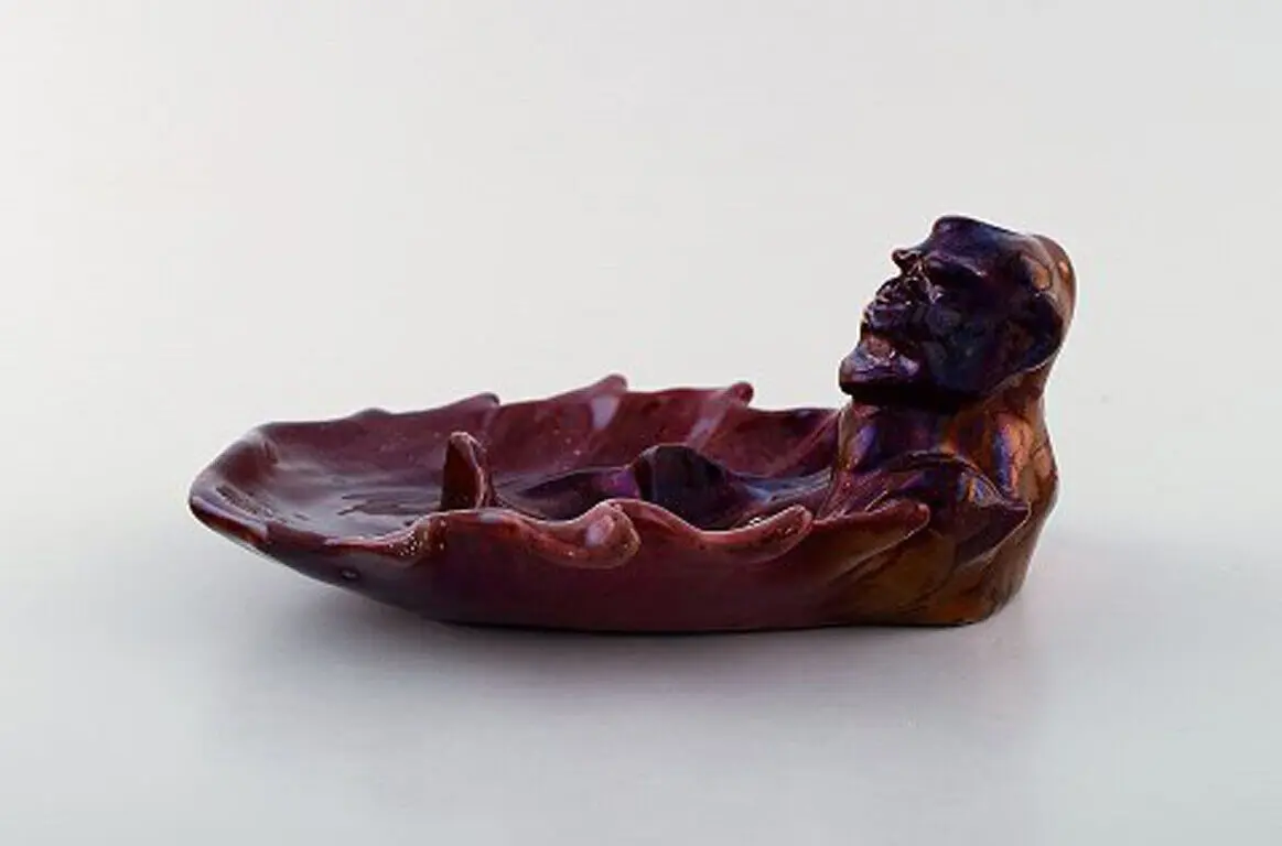 Kähler: Seltenes groteskes Geschirr von Karl Hansen Reistrup aus den 1890er Jahren