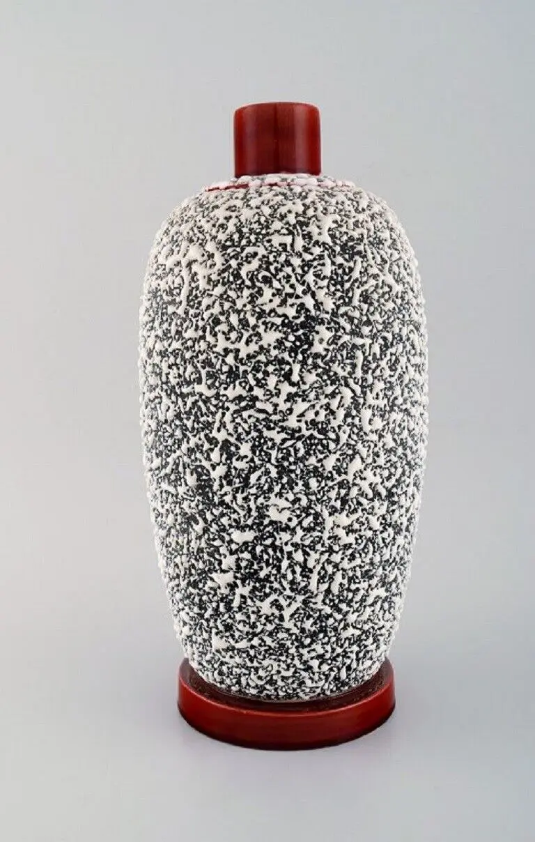 Paul Milet für Sevres, Frankreich. Großes Art Deco Deckelgefäß aus glasierter Keramik