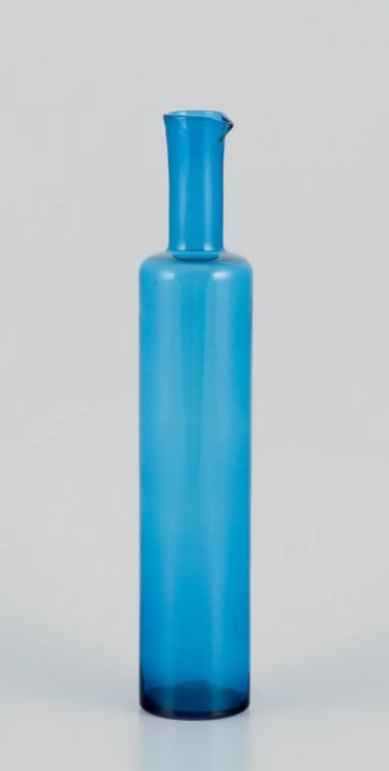 Stillflasche für Riihimäen Lasi, Finnland - Erdölblaues Kunstglas für Kinder