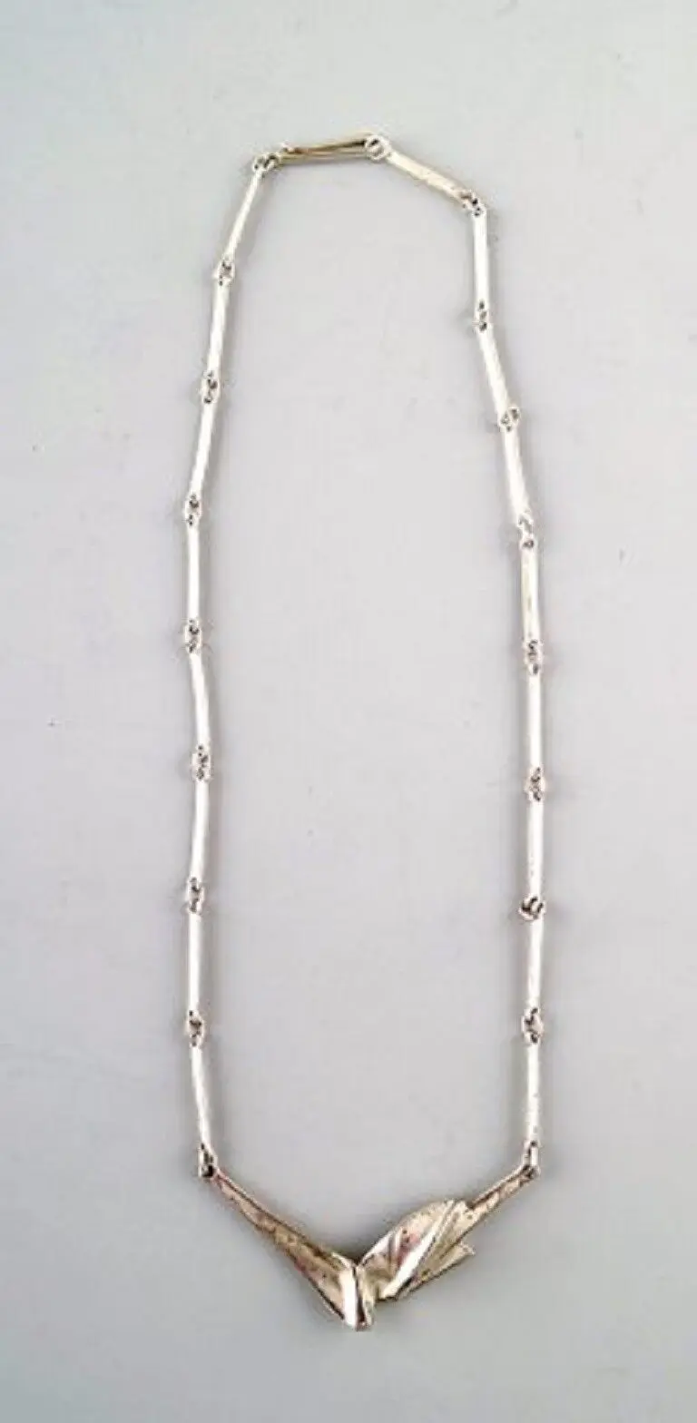 Vintage moderne Halskette aus Sterlingsilber von Björn Weckström, Lappland, Finnland