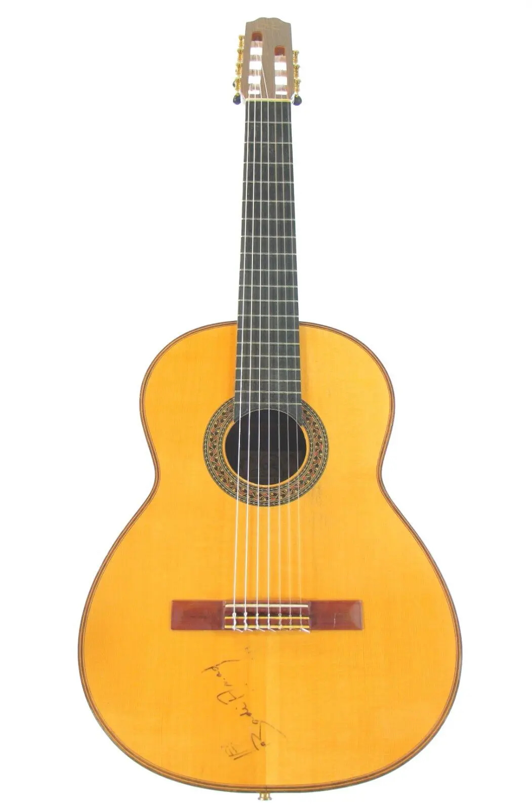 7-saitige klassische Meistergitarre von Samuel Carvalho mit Badi Assads Unterschrift