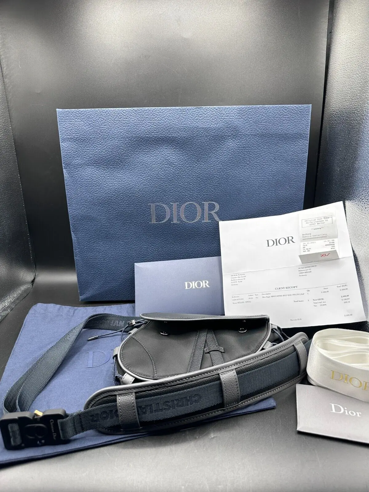 Dior Herren Mini S Saddle Gürteltasche aus Nylon und Kalbsleder