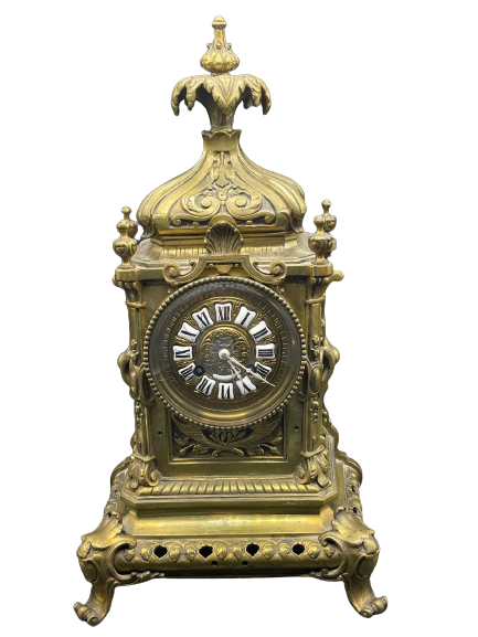 Historische Kaminuhr - Massive Bronze aus der Zeit von 1860-1880