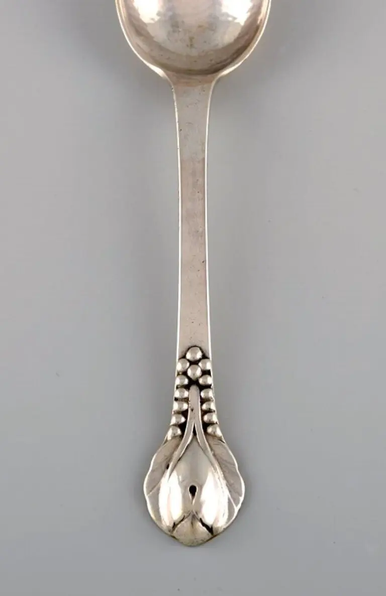 Antiker Dessertlöffel von Evald Nielsen aus Silber (830), circa 1920