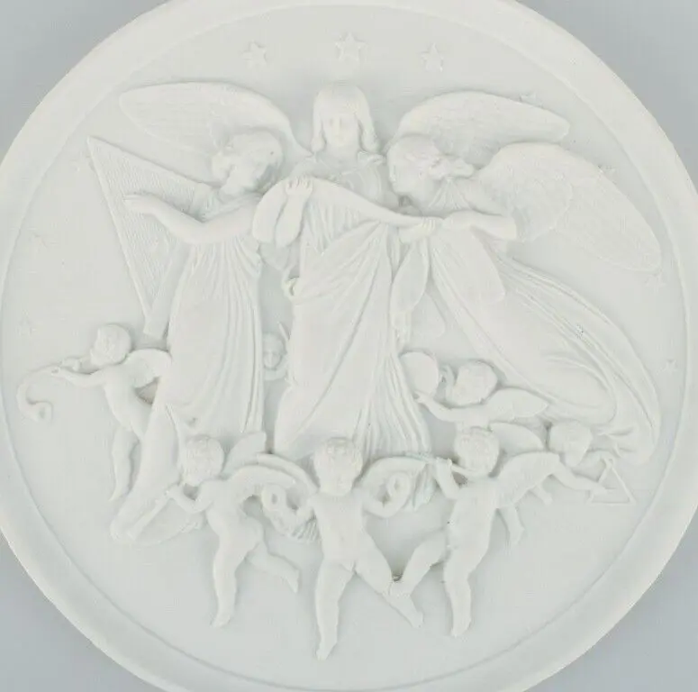 Bing & Grøndahl nach Thorvaldsen. Antike Wandplakette mit Engeln für Kekse