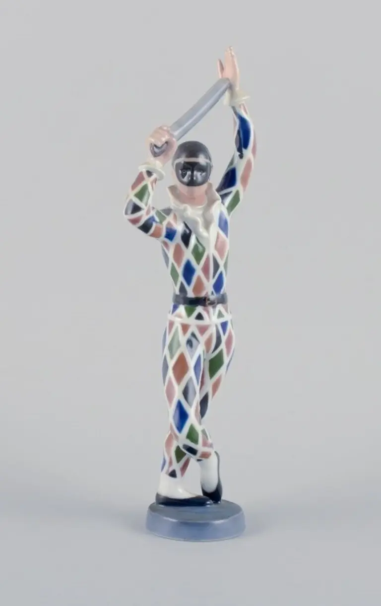 Bing & Grondahl Porzellanfigur Harlekin, entworfen von Ebbe Sadolin