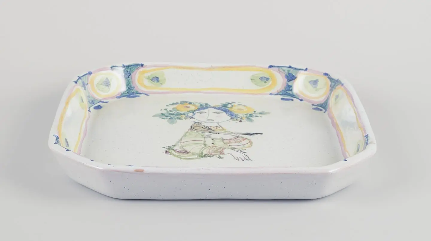 „Bjørn Wiinblad für The Blue House. Außergewöhnliche achteckige Keramikschale...“