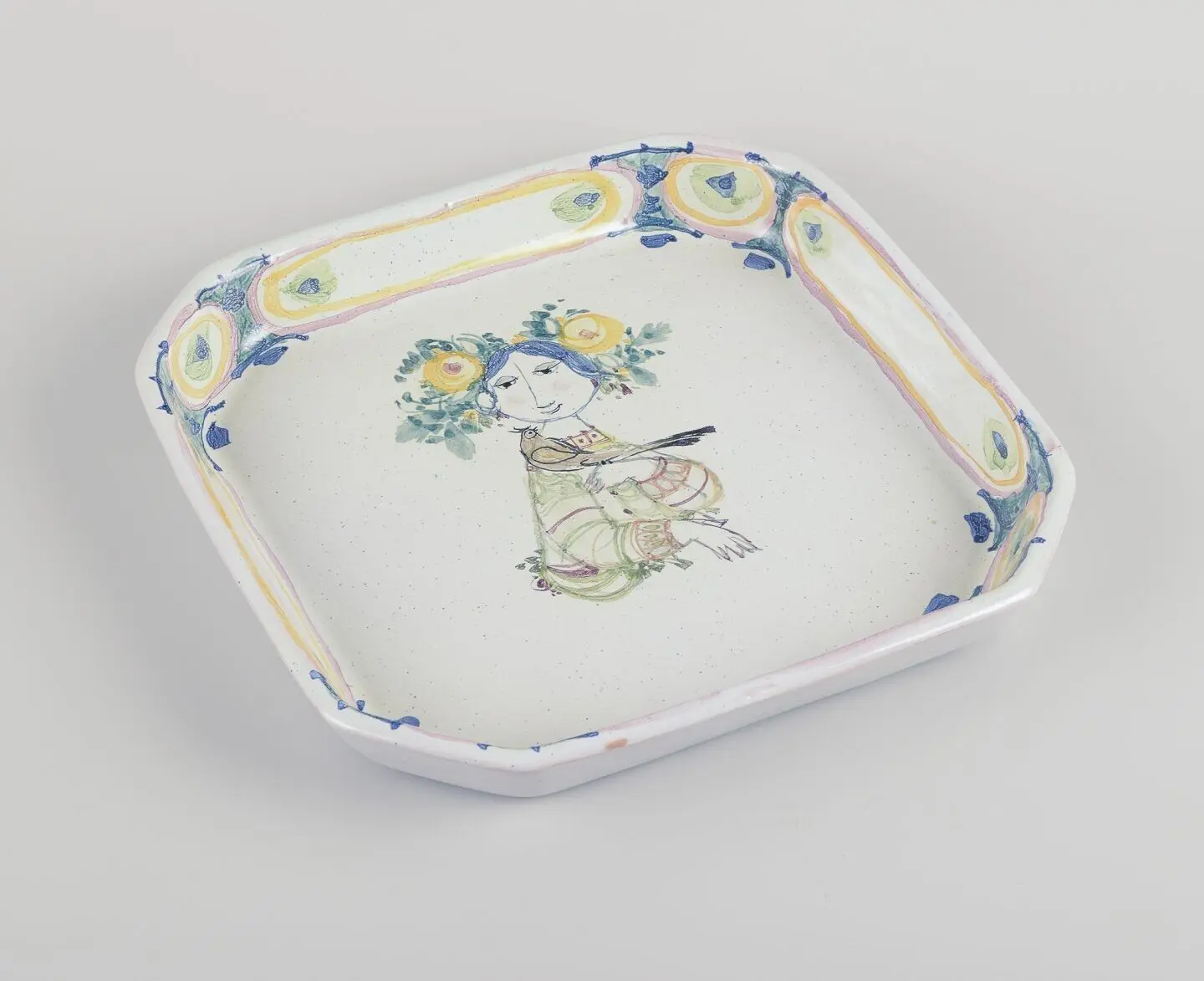 „Bjørn Wiinblad für The Blue House. Außergewöhnliche achteckige Keramikschale...“