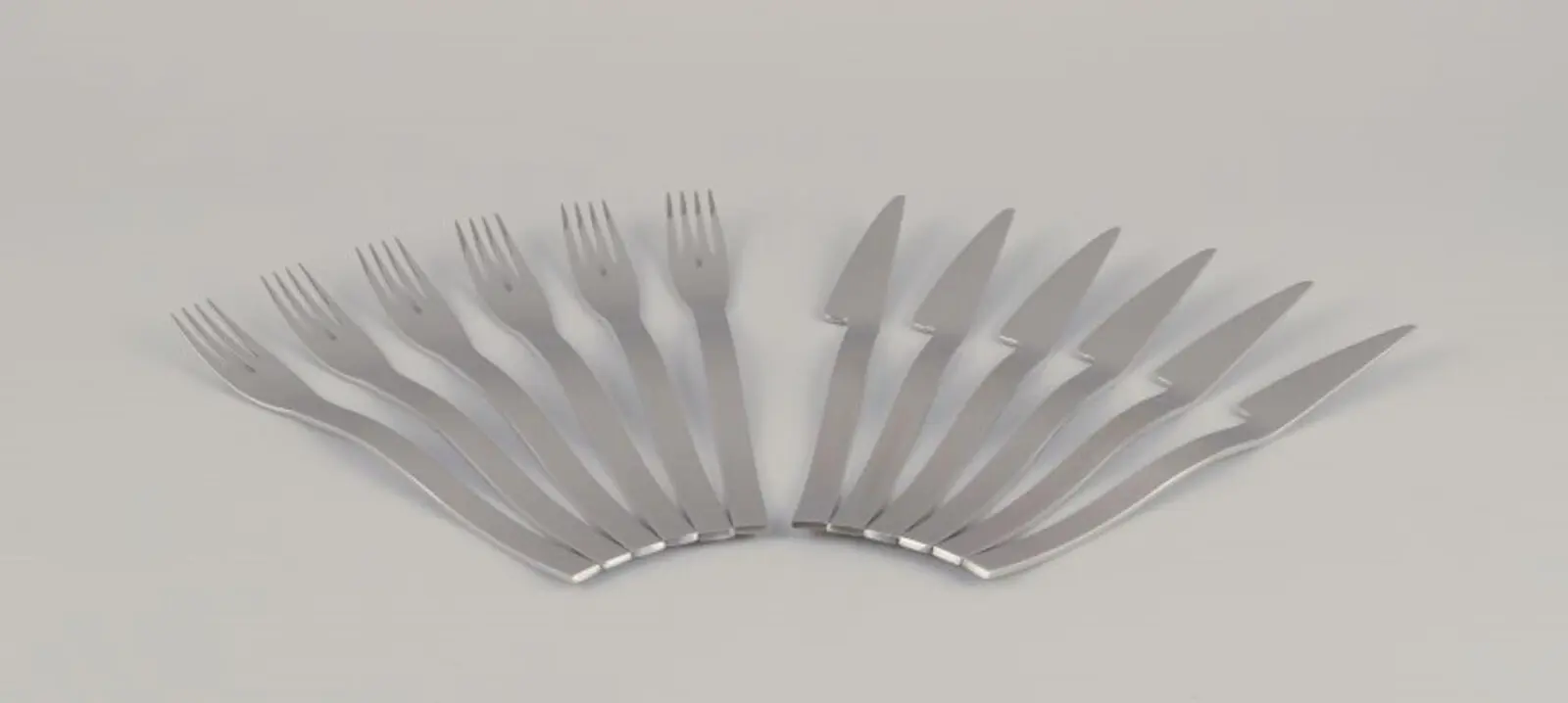 Gense, Schweden. Fischbesteck für sechs Personen. Spätes 20. Jahrhundert