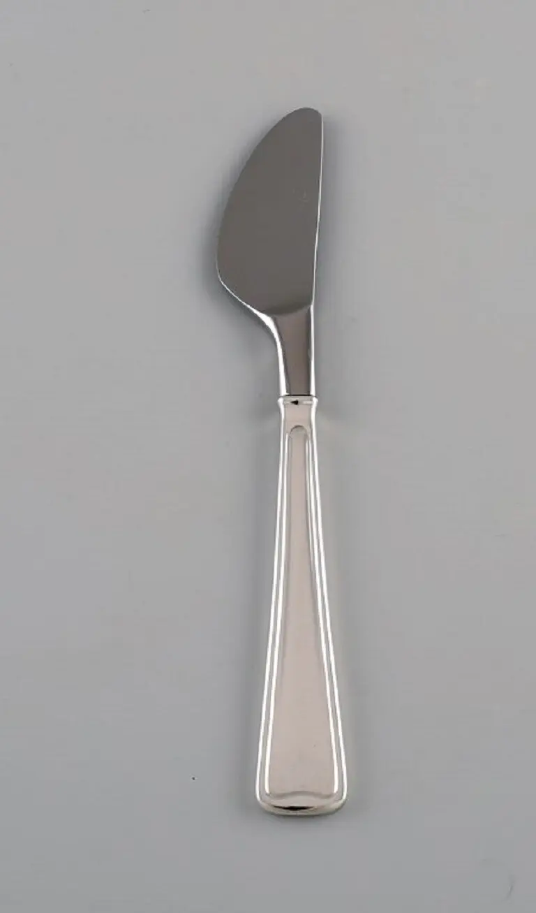 Georg Jensen Koppel Besteckset: Sieben Lunchmesser aus Sterlingsilber und Edelstahl