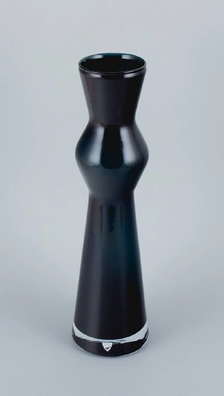 Große Kunstglasvase in Blautönen von Stor Orrefors, Schweden, ca. 1970/80er Jahre