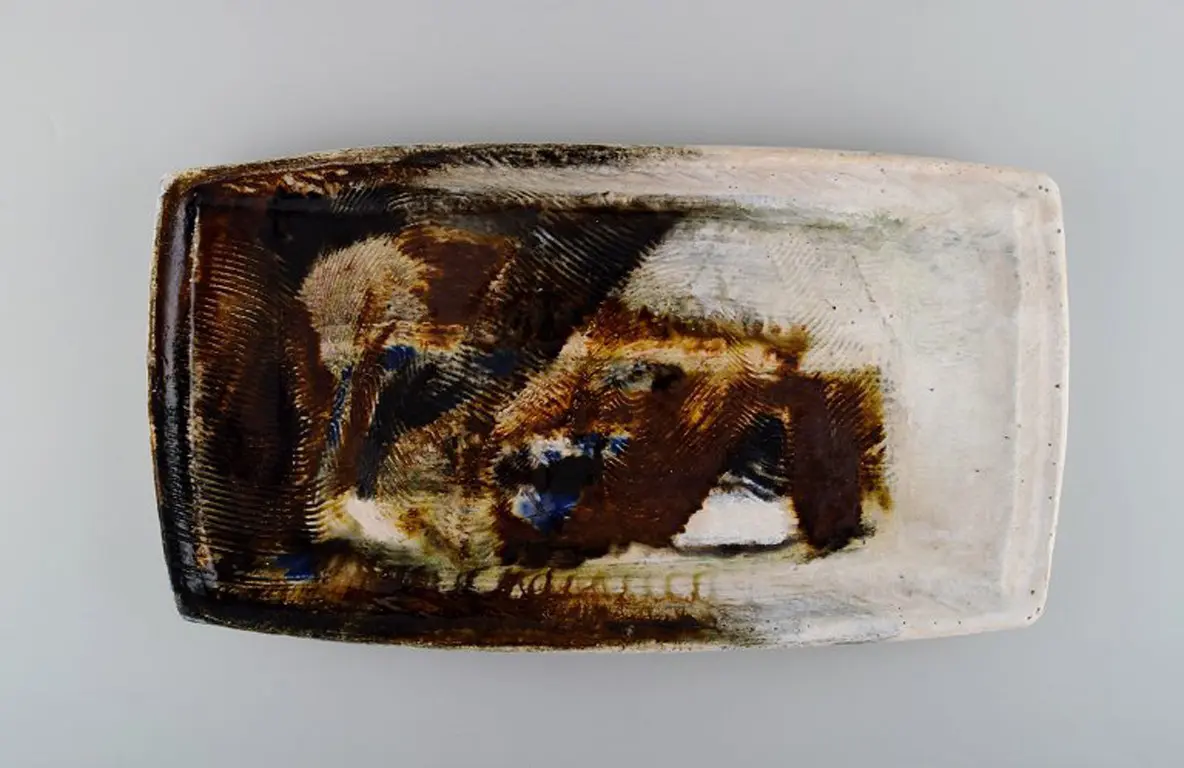 Jeppe Hagedorn-Olsen. Großes Keramikteller mit abstraktem Design