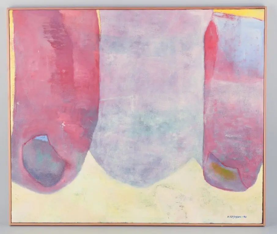 K. Börjesson, schwedischer Künstler. Ölmalerei auf Leinwand. Abstrakte Komposition