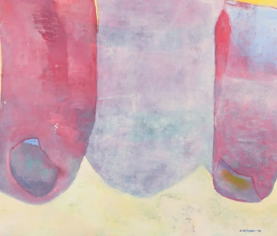 K. Börjesson, schwedischer Künstler. Ölmalerei auf Leinwand. Abstrakte Komposition