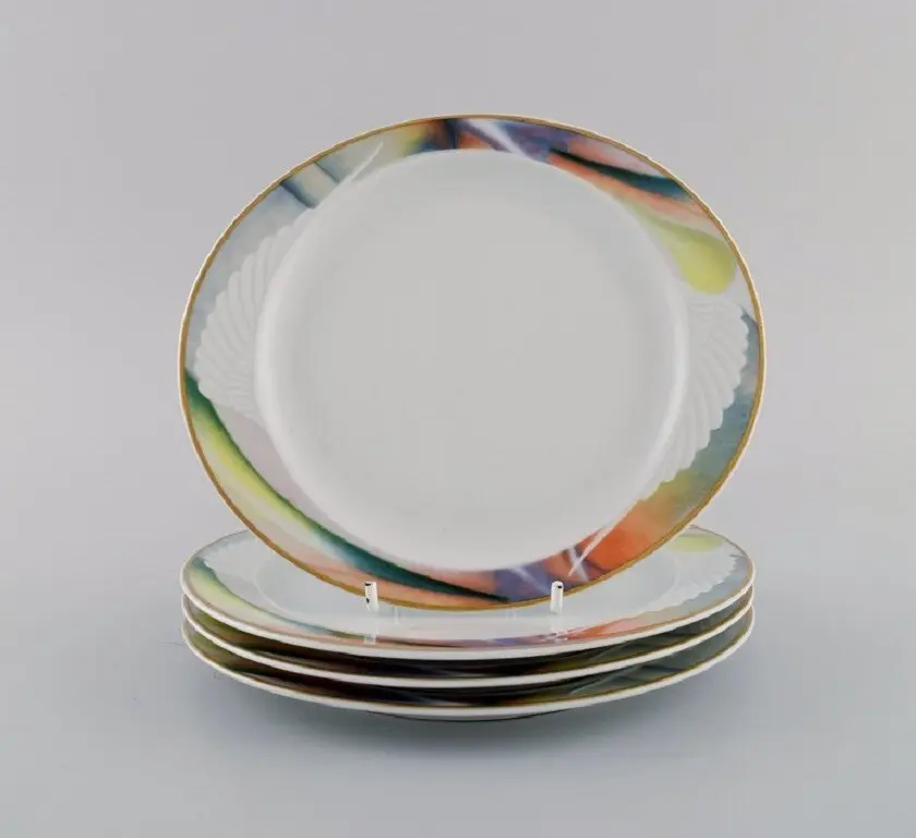 Paul Wunderlich für Rosenthal: Vier Porzellanteller aus der Mythos-Serie, 80er/90er Jahre