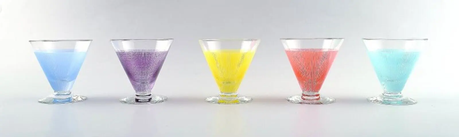 Bengt Orup, Johansfors, Schweden. 9 Cocktailgläser 'Party'