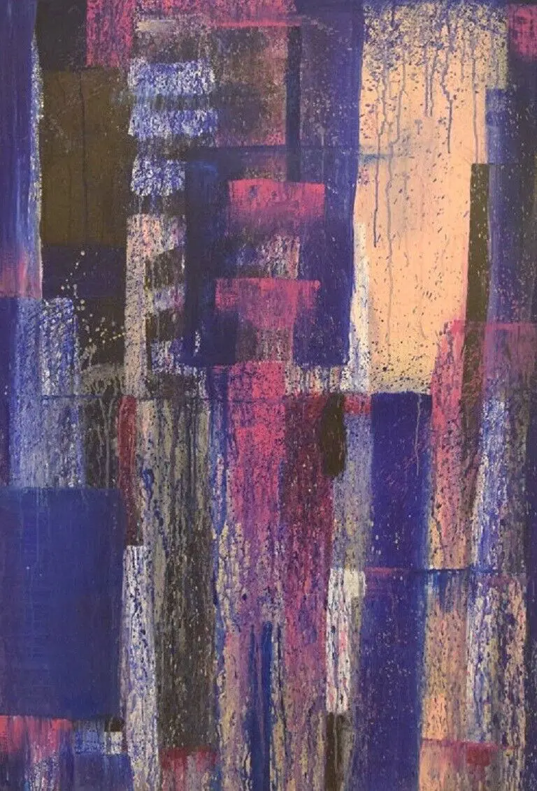 Bo Krank, anerkannter dänischer Künstler. Öl auf Leinwand. Abstrakte Komposition