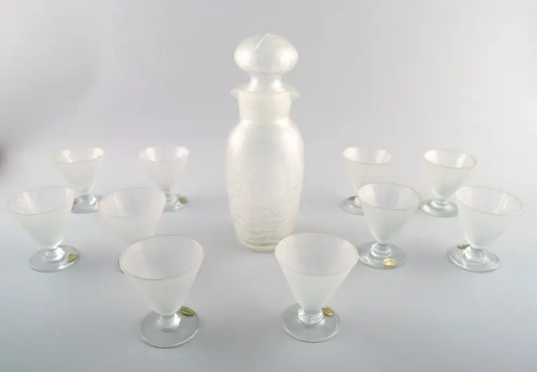 Cocktailset für 12 Personen aus Kunstglas, Reijmyre, 60er Jahre, Schweden