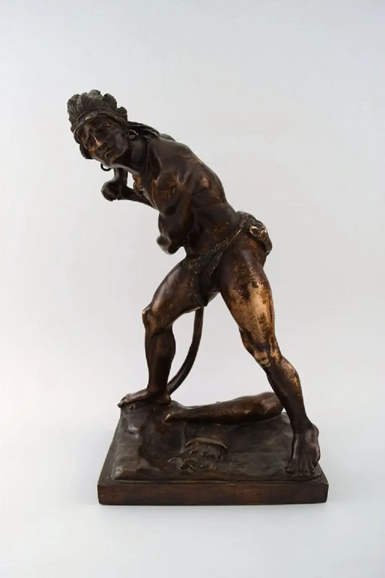 Edle Bronzeskulptur, vermutlich von einem amerikanischen Künstler, circa 1900