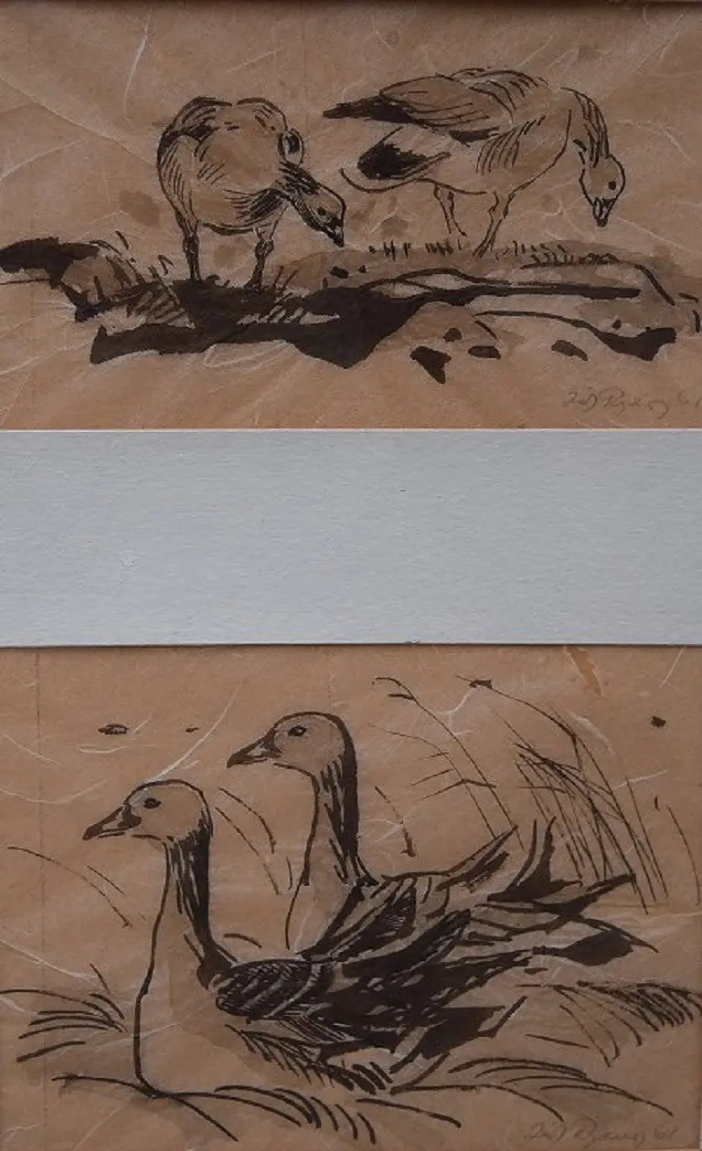 Leif Rydeng: geboren 1913, verstorben 1975. Renommierter dänischer Künstler. Zwei