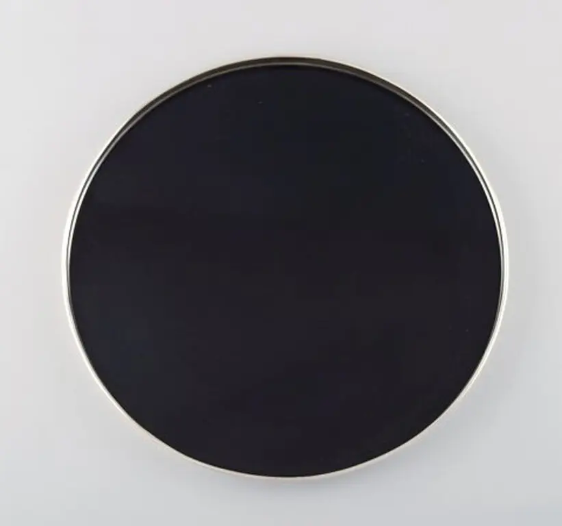 Serviertablett aus Sterlingsilber und Ebonit von Fisher Silversmiths (Co.)